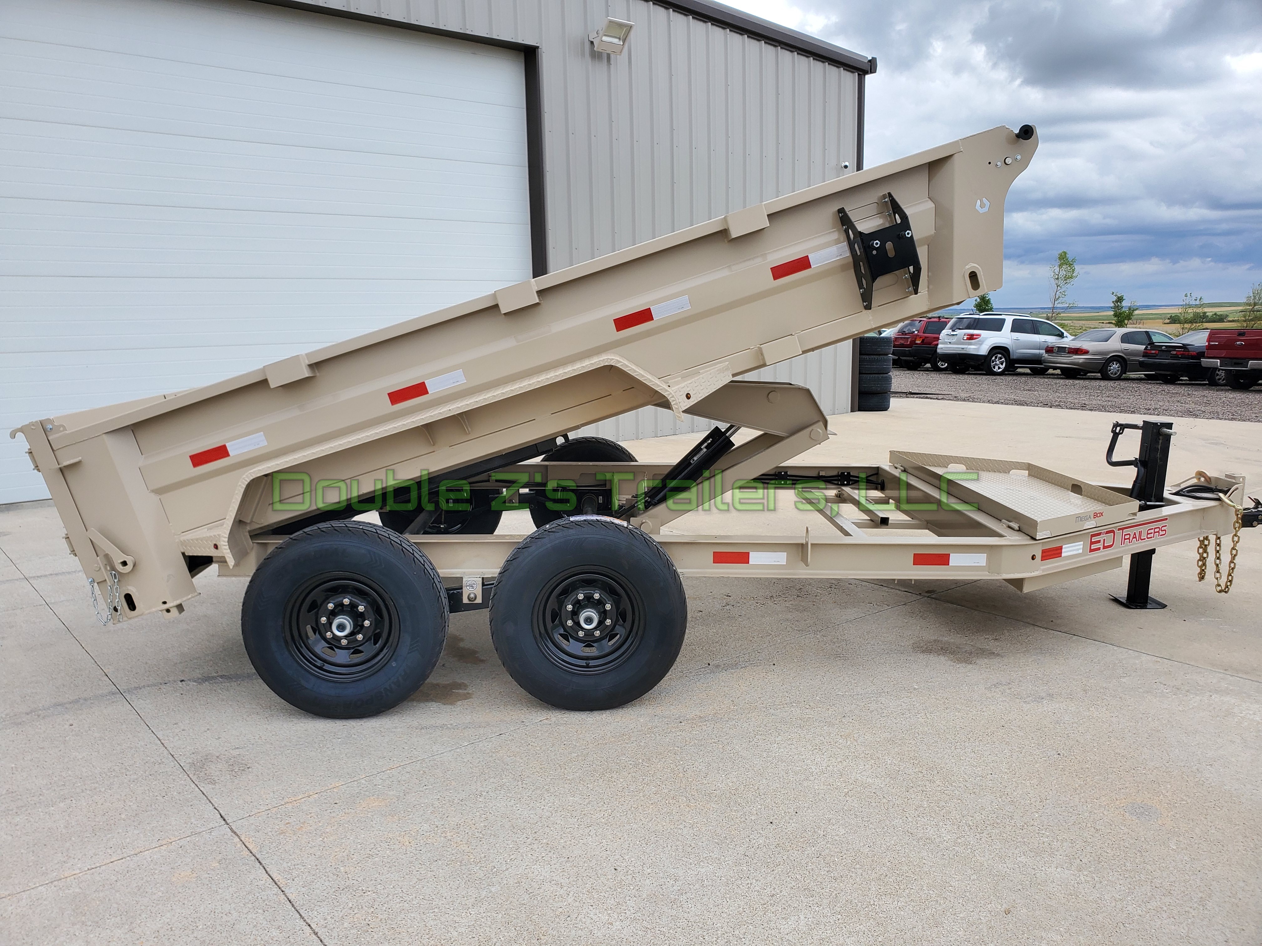7 x14' dump trailers 14k gvwr tan