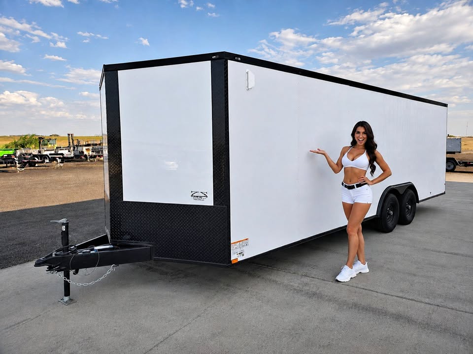 2027 24' Enclosed Cargo white with black out 10k