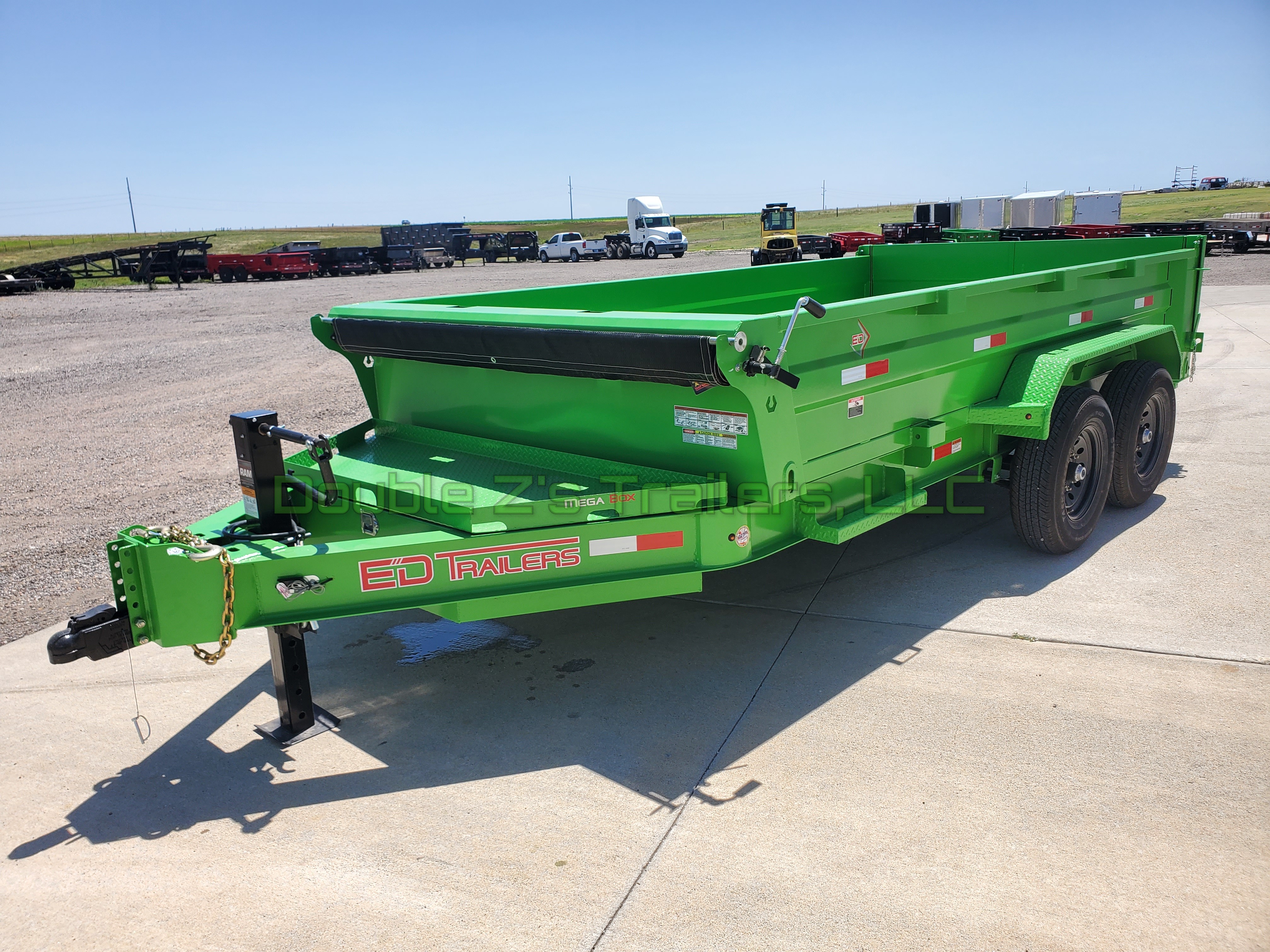 7 x 14' Dump trailers 14k gvwr green